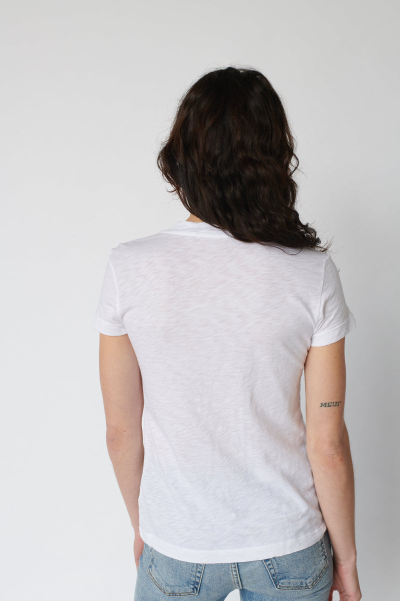 Supima Slub Jersey Short Sleeve T-Shirt in White - back