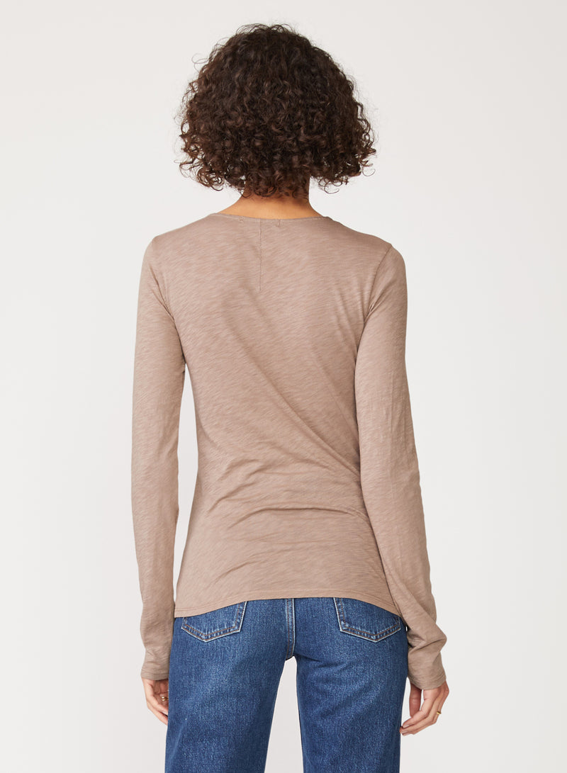 tan supima shirred top