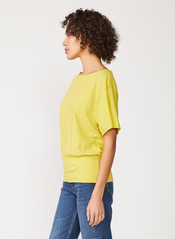 yellow supima drape top