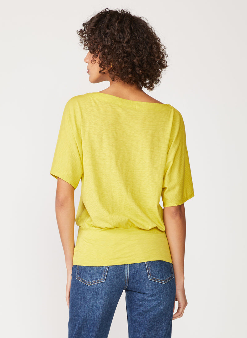 yellow supima drape top