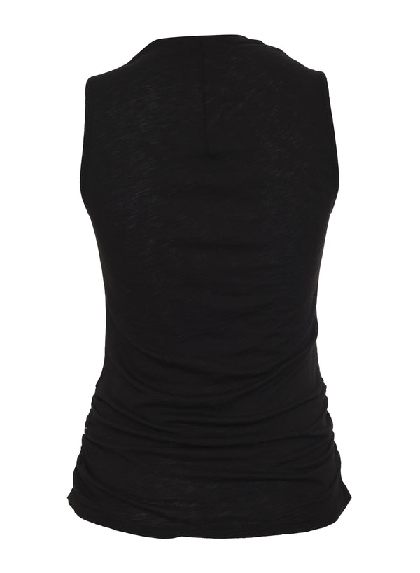 black supima draped-neck tank