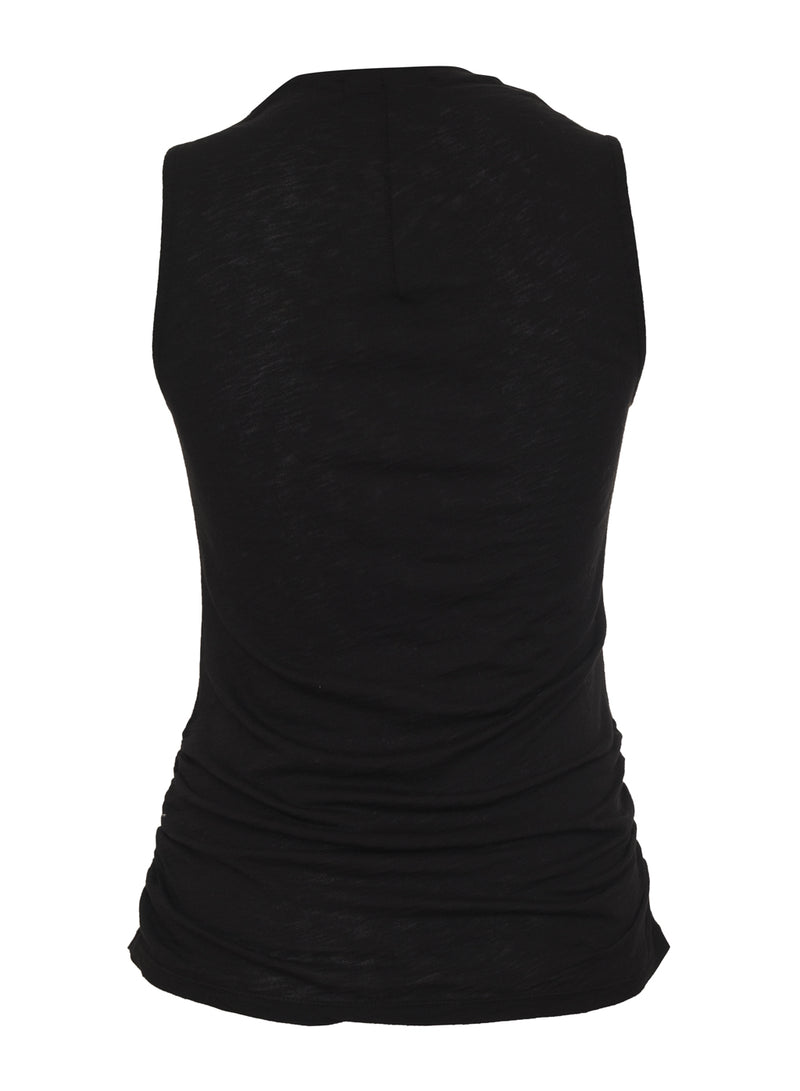 black supima draped-neck tank