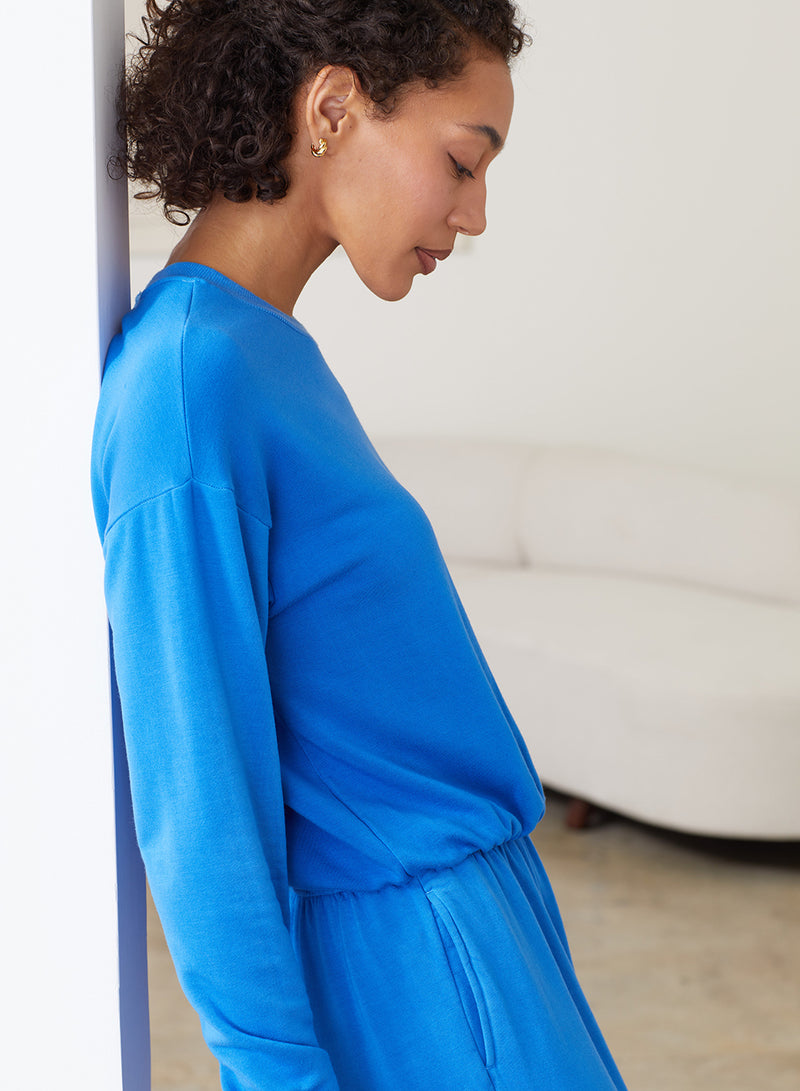 softest fleeceblue pullover