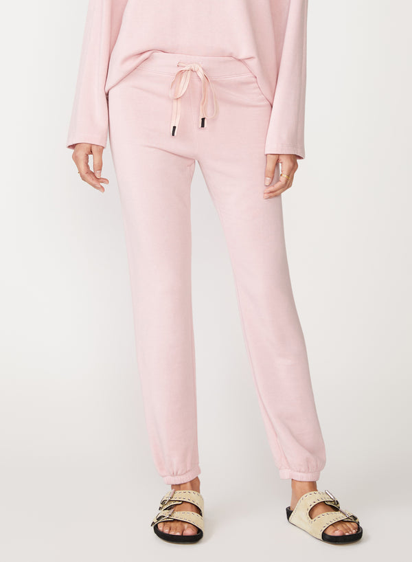 pink fleece drawstring sweatpant