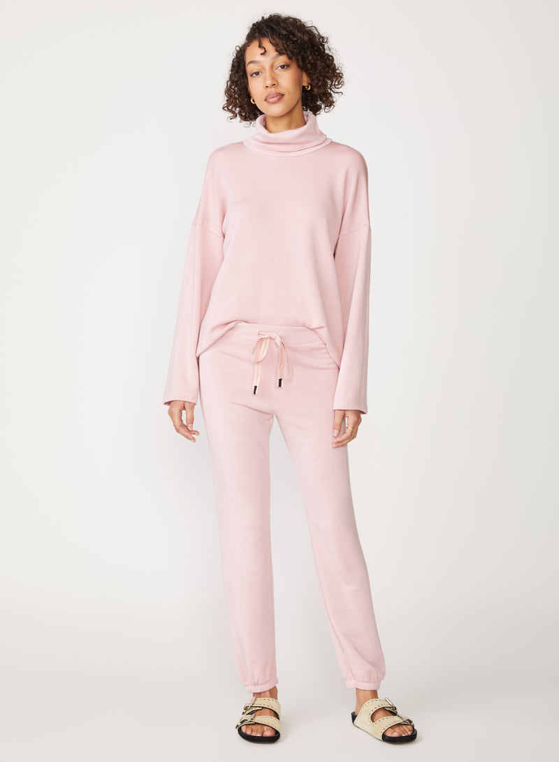 pink fleece drawstring sweatpant