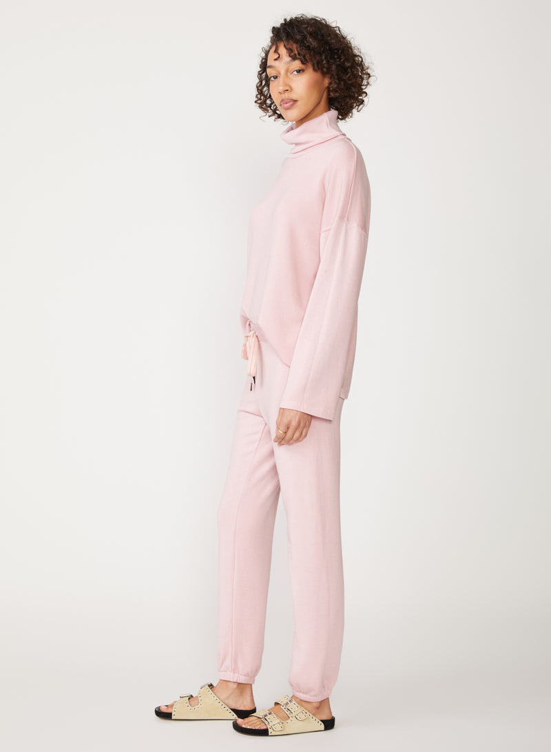 pink fleece drawstring sweatpant