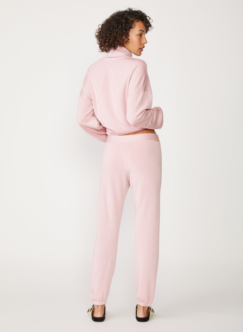 pink fleece drawstring sweatpant