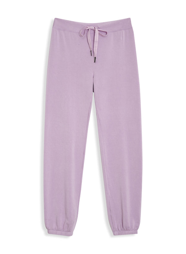 Softest Fleece Drawstring Sweatpant in Lilac - front