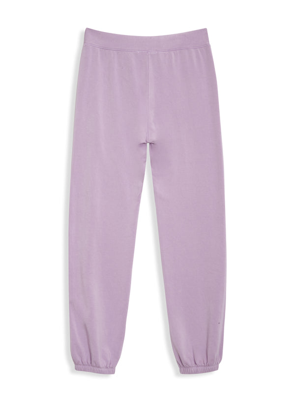 Softest Fleece Drawstring Sweatpant in Lilac - back