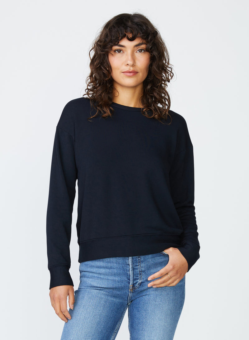 black fleece sweatshirt