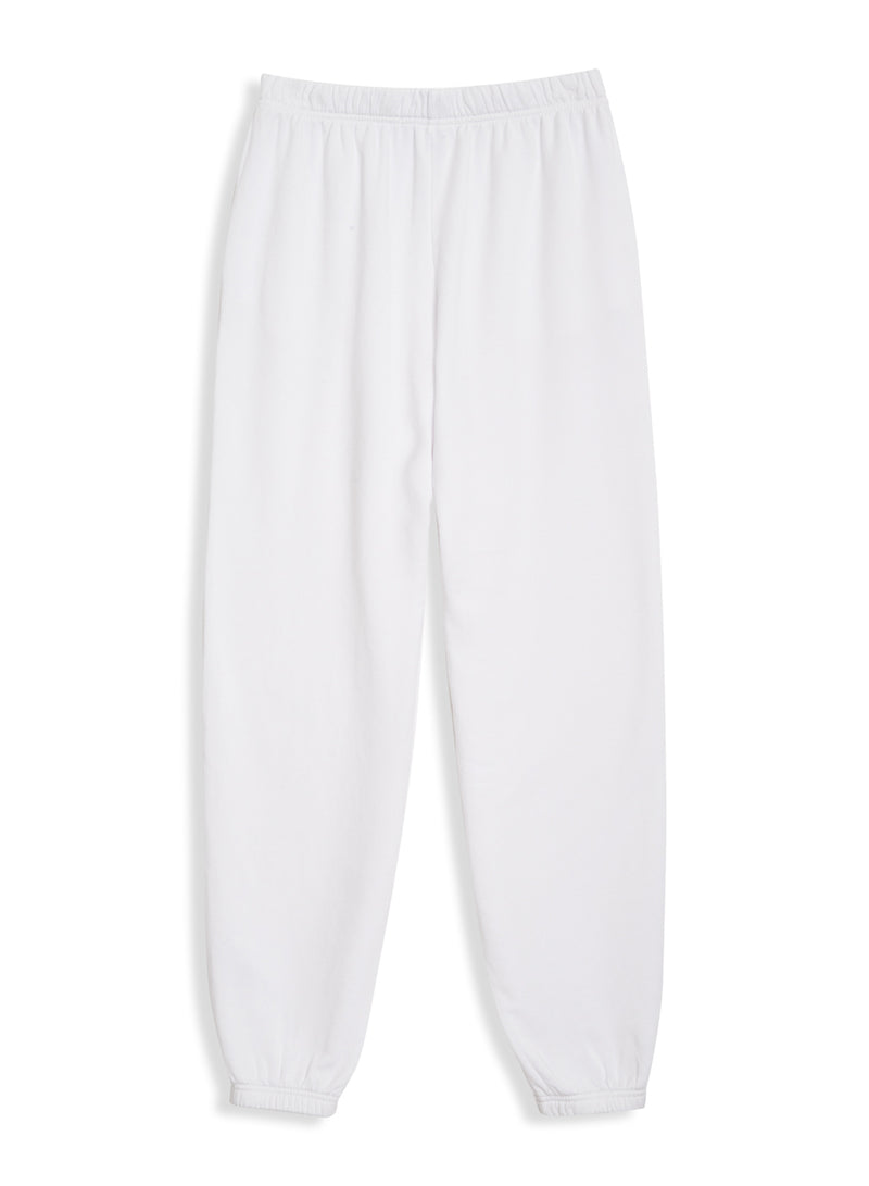 Softest Fleece Sweatpant with Pockets in White - back