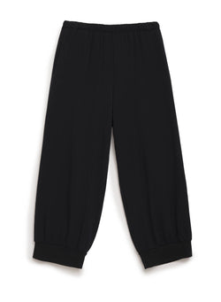 black fleece wide leg pull-on pant