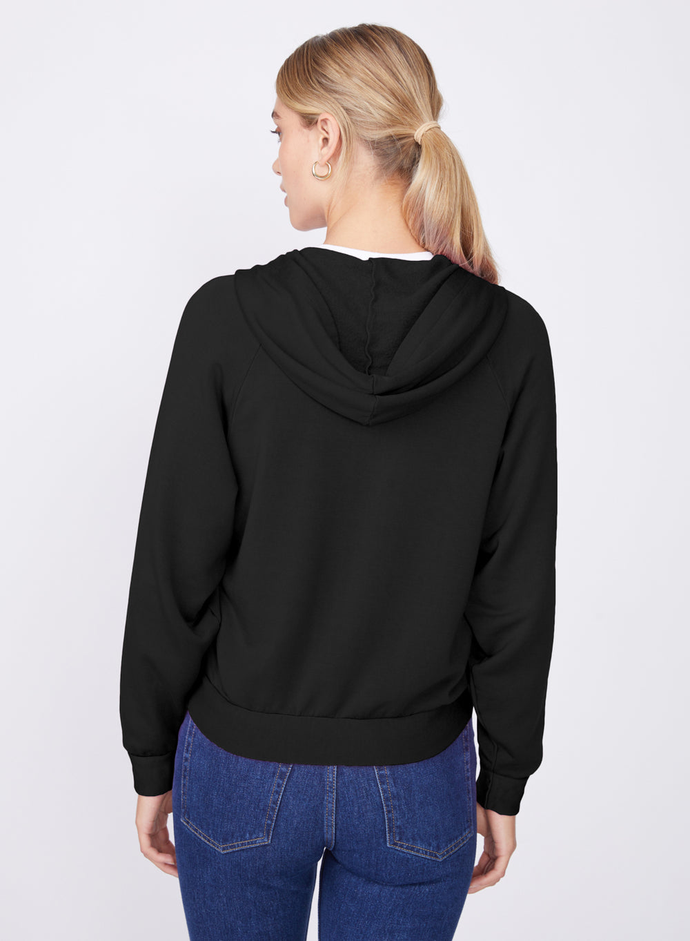 Softest Fleece Cropped Zip-Up Hoodie in Black – shopstateside.us