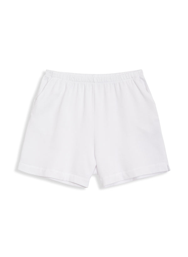 Softest Fleece Sweatshorts in White - front