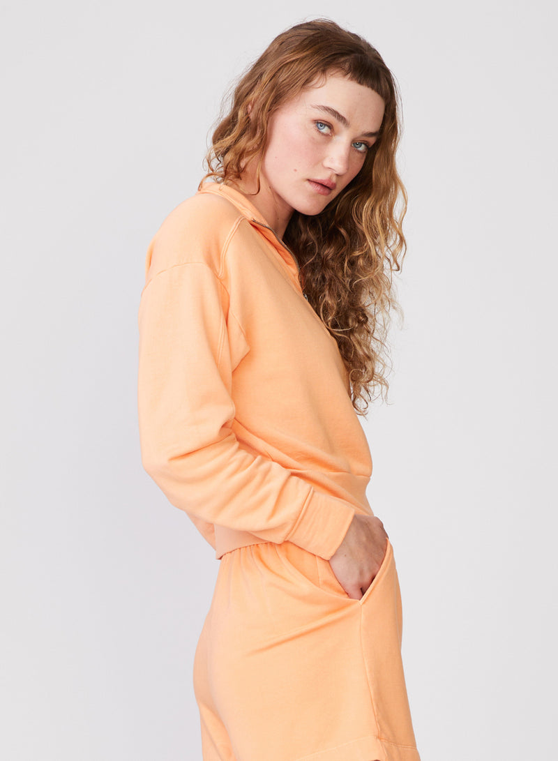 Softest Fleece Half-zip Pullover in Cantaloupe