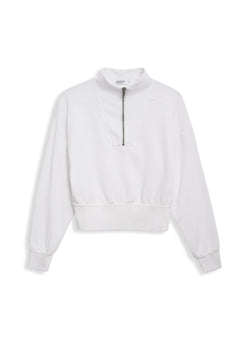 Softest Fleece Half-zip Pullover in White