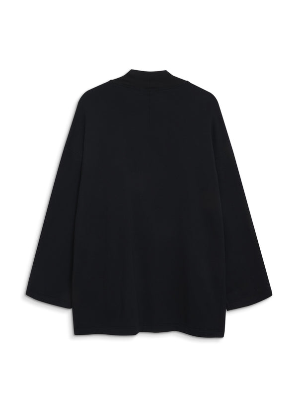 Softest Fleece Cardigan in Black - back