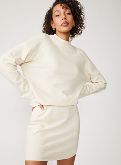 cream french terry dress