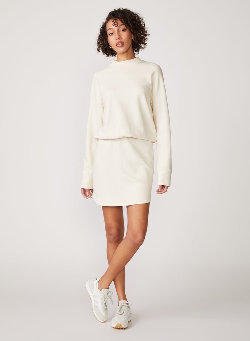 cream french terry dress