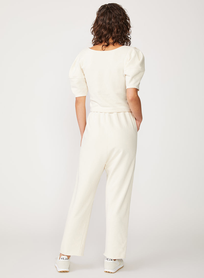 cream french terry pant
