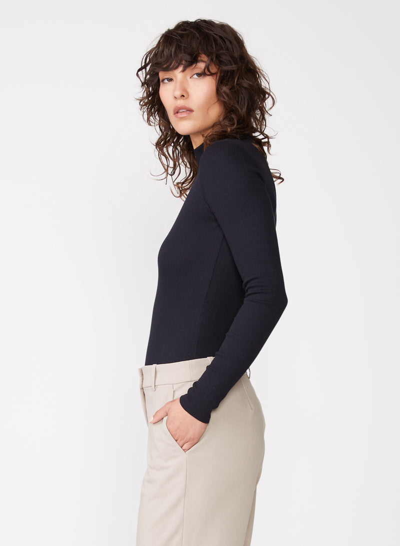 black 2x1 rib bodysuit