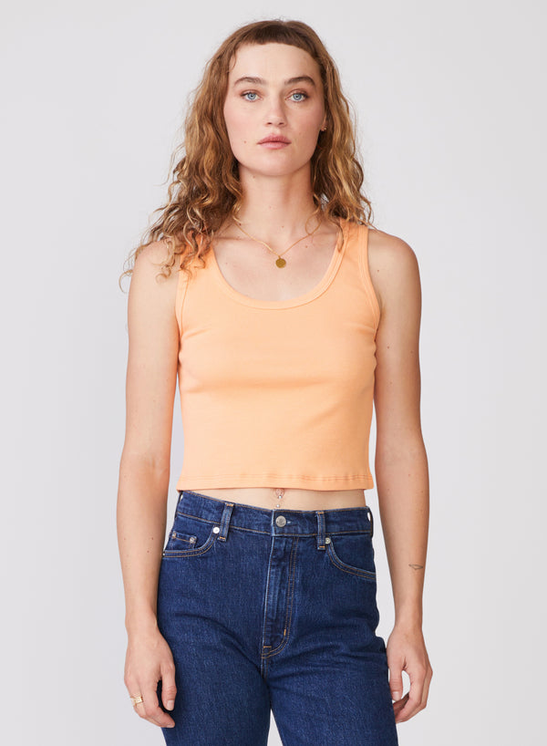 Stateside 2x1 Rib Classic Tank in Cantaloupe - front view