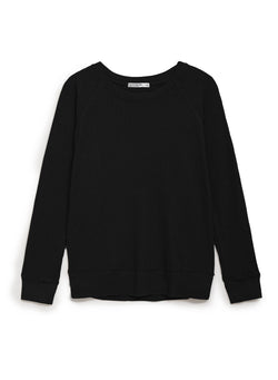 black  thermal raglan sweatshirt