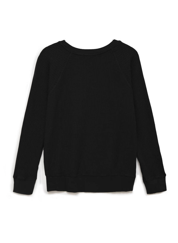 black  thermal raglan sweatshirt