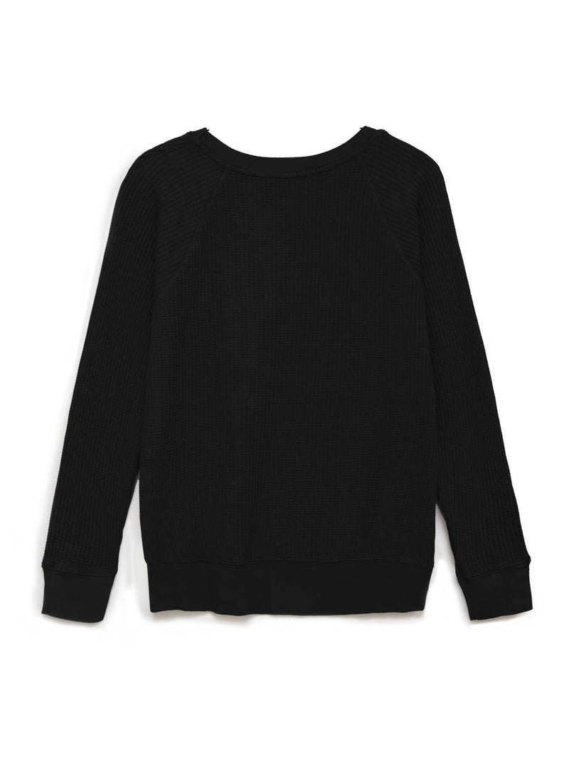 black  thermal raglan sweatshirt