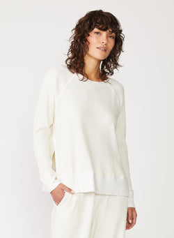 cream thermal raglan sweatshirt