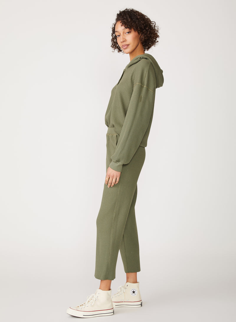 green thermal cropped pant