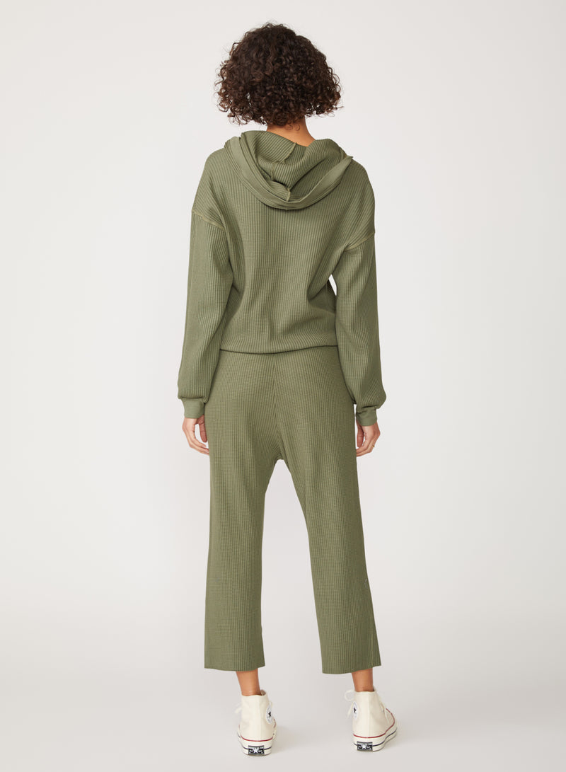 green thermal cropped pant
