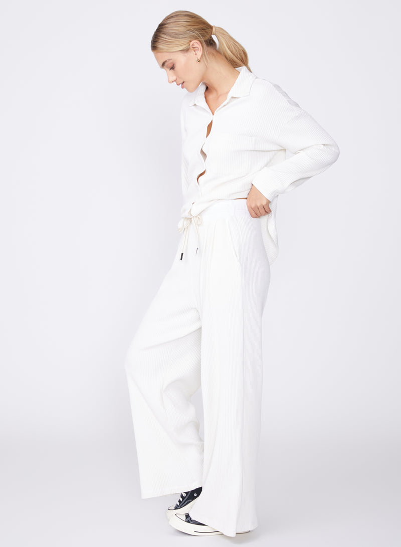cream luxe thermal drawstring pant