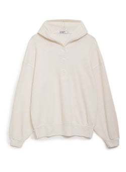 cream thermal henley hoodie