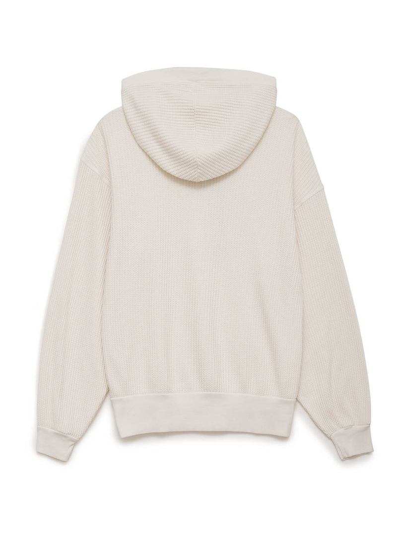 cream thermal henley hoodie