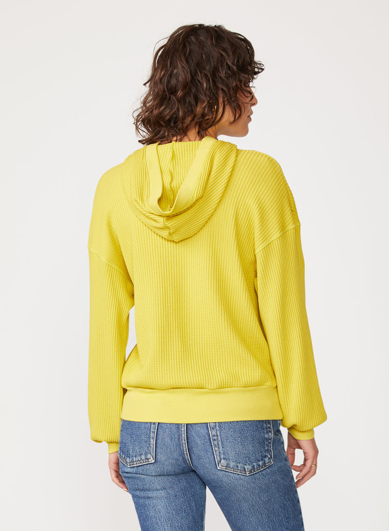 yellow thermal hoodie henley