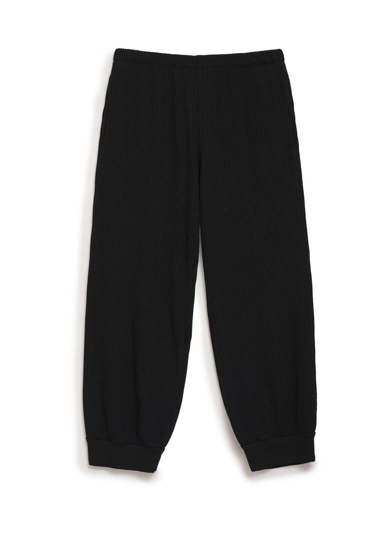 black thermal wide leg pant