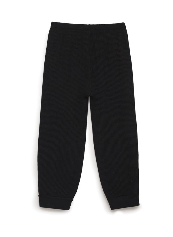 black thermal wide leg pant