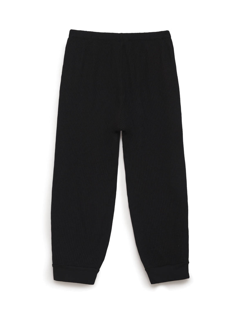 black thermal wide leg pant