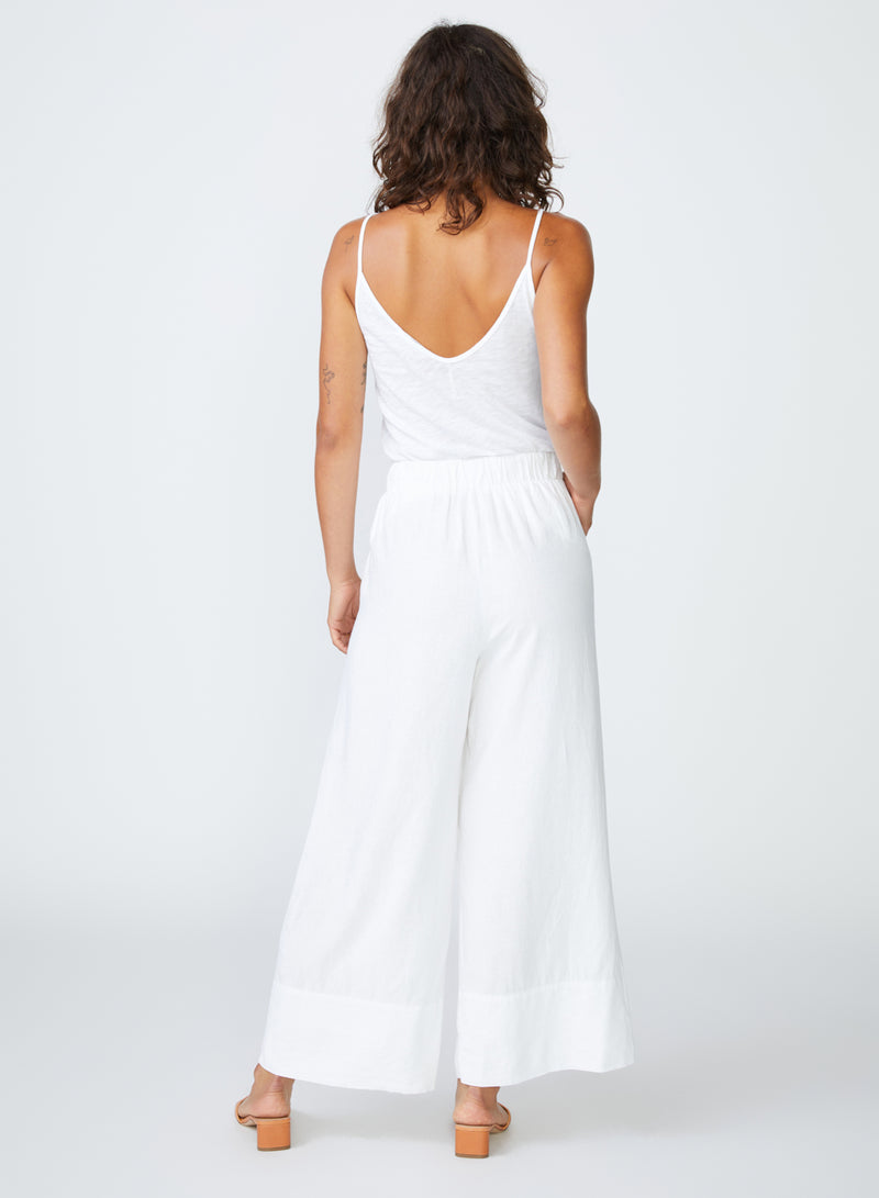 Linen Wide Leg Pant in White