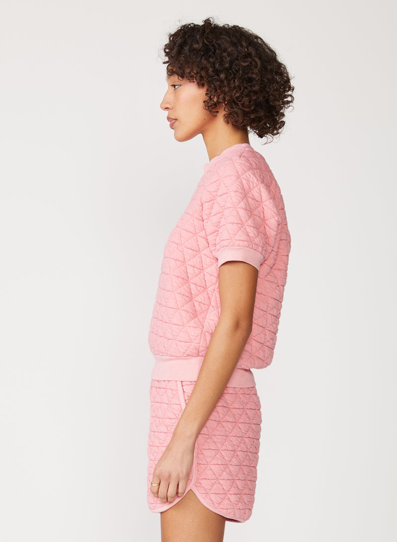 pink quilted knit top