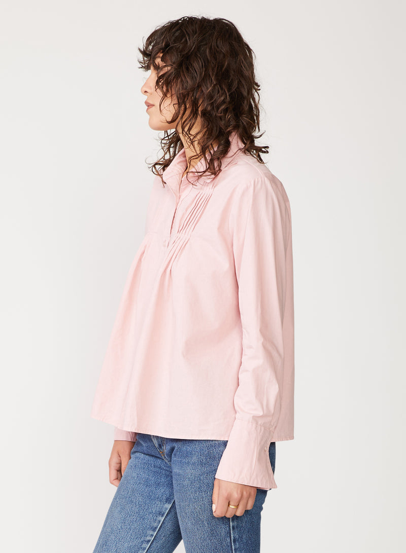 pink poplin pintuck shirt