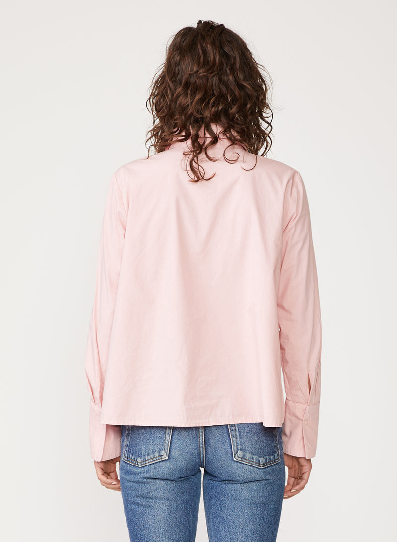pink poplin pintuck shirt
