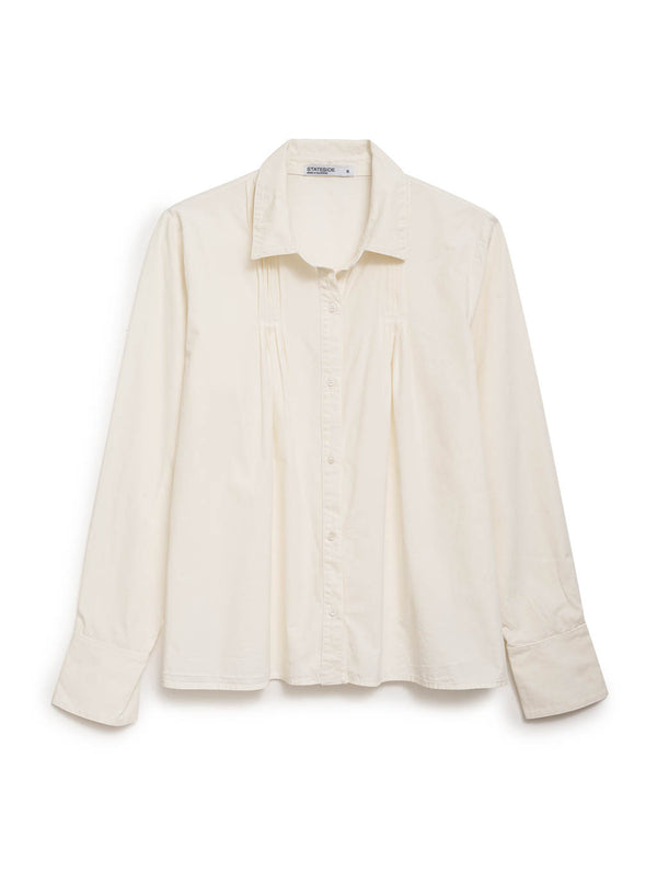cream poplin pintuck shirt