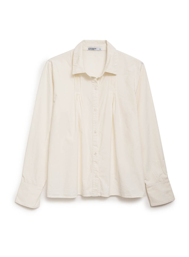 cream poplin pintuck shirt