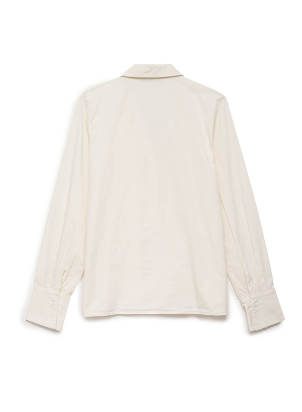 cream poplin pintuck shirt