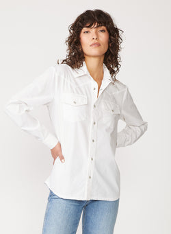 white poplin western shirt