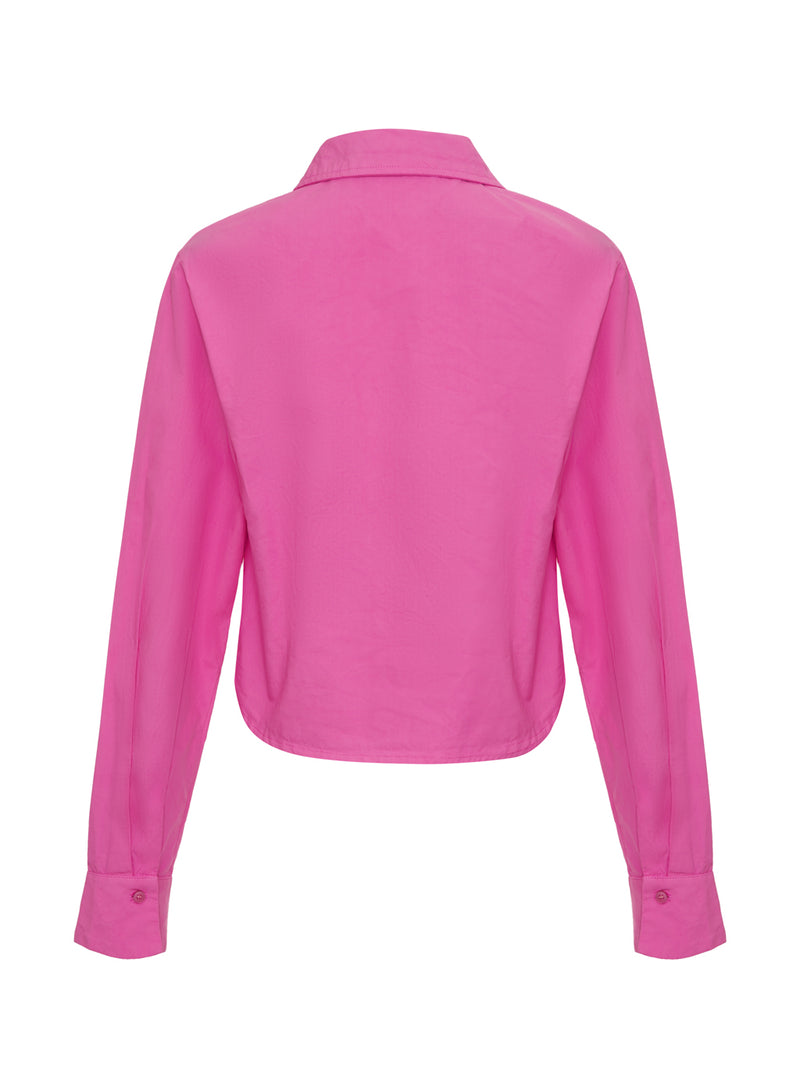 pink poplin cropped shirt