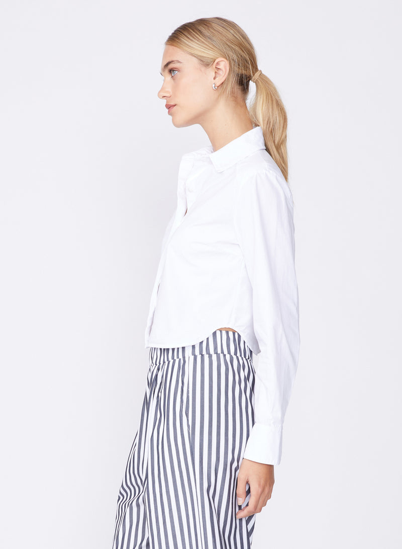 white poplin cropped shirt