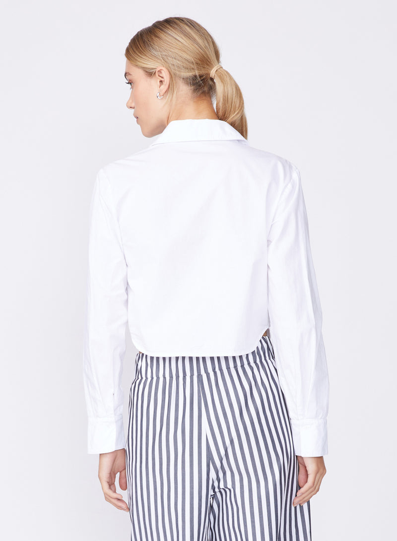 white poplin cropped shirt